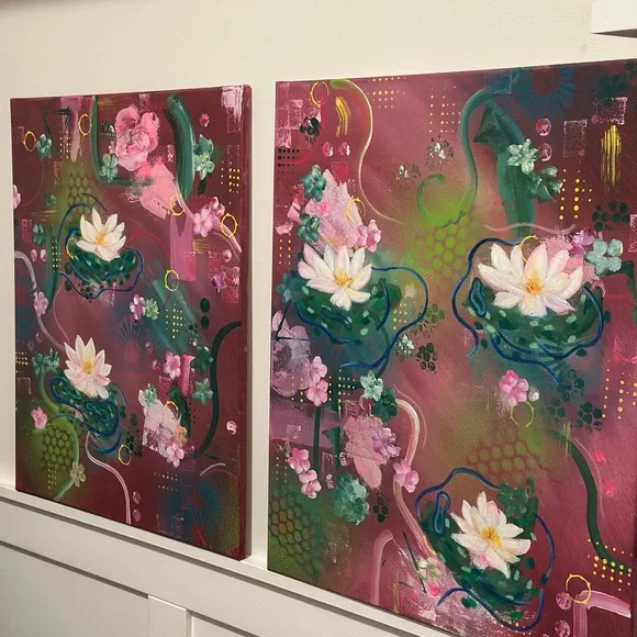 Hand Painted Abstract Art - Picture 2 of 2